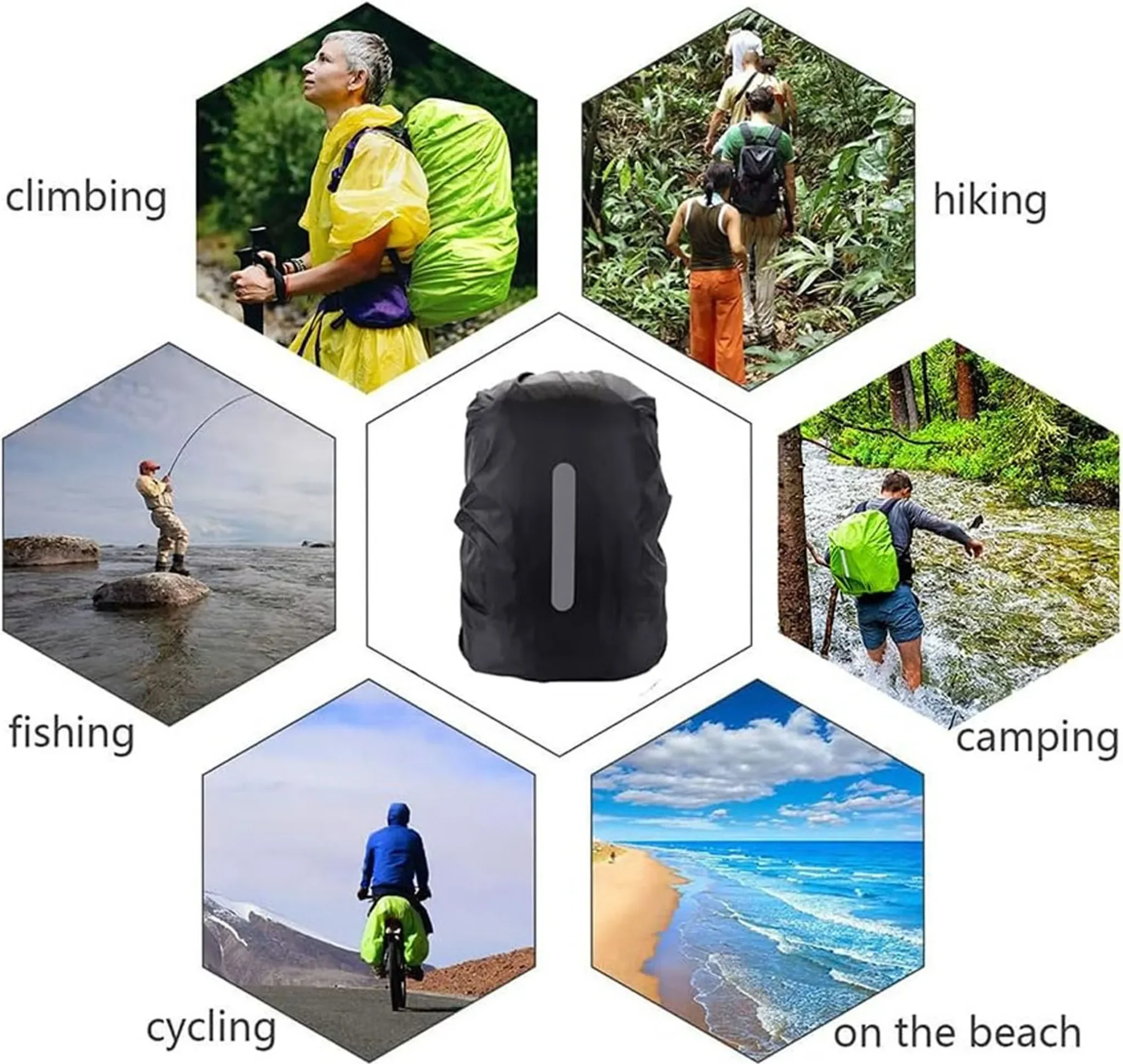8–55 L Wasserdichte Rucksack-Abdeckung – Outdoor Camping & Wandern